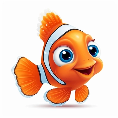 clipart with white background, a cute baby clownfish, clearly defined separate image, high quality--ar3:4-no mockups, watermarks, numbers, writing, letters--q2--v5.1--s1000
