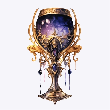 watercolour Victorian Gothic fancy wine glass, dark Gloomy shades of gold, mysterious, fantasy, highly detailed, 32k, isoplated on a white background, clipart - <@1098423716465102849> (relaxed)