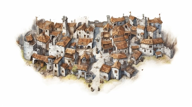 isolated images, illustrations on a white background, realistic top down overhead view demonic village map in hell, Clipart, watercolor, realistic, isolated, full building, highly detailed, hdr, 32K, photo expert quality, watercolor realistic, hyperrealistic and highly detailed, isolated on a white background