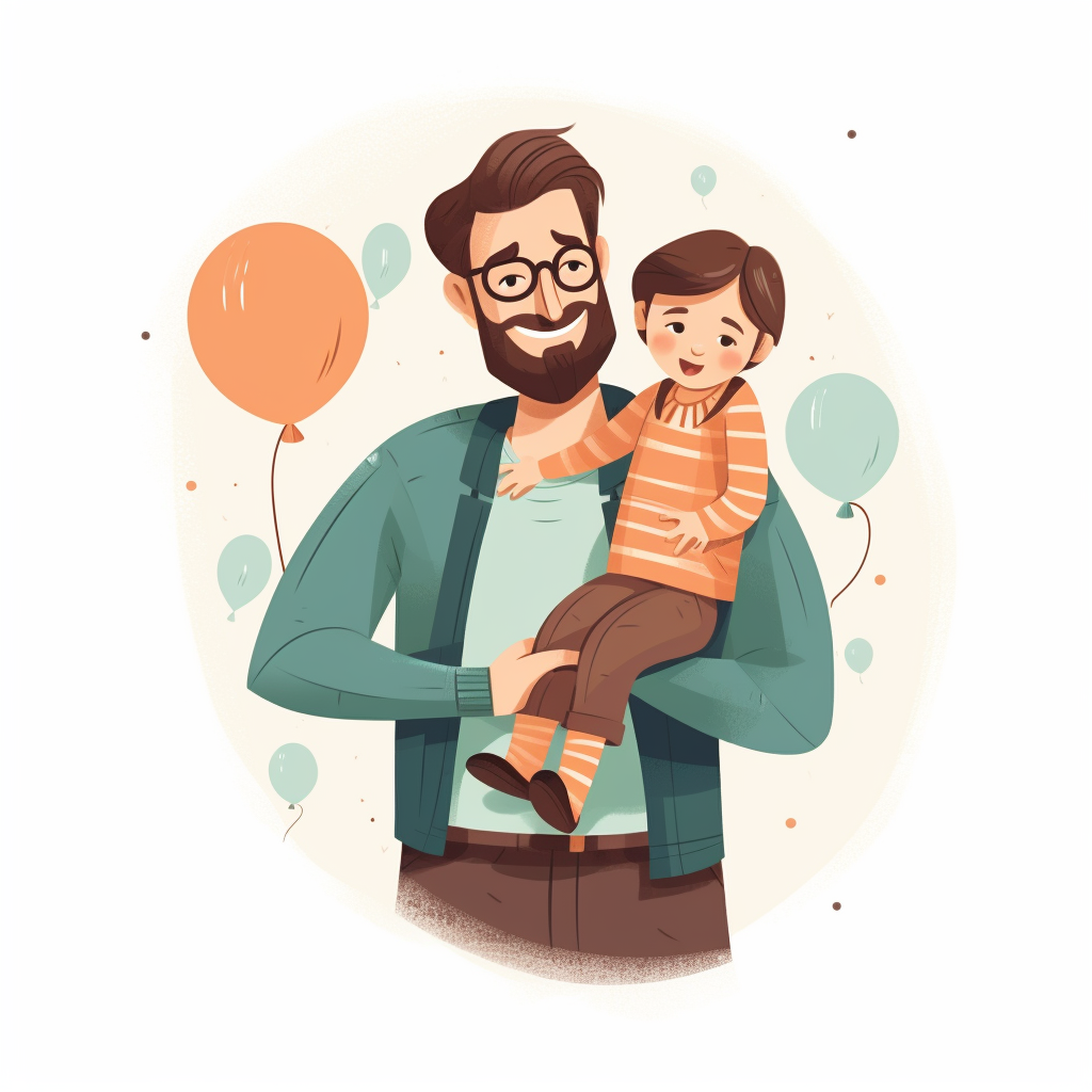 Happy father's day, Illutration, white background, PNG clipart, lovely ...