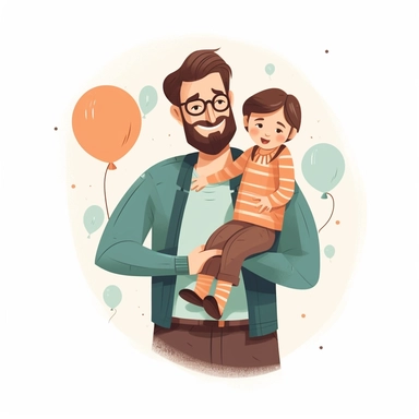 Happy father's day, Illutration, white background, PNG clipart, lovely style