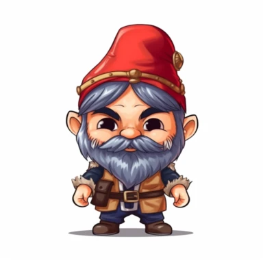 clipart, male kawaii Pirate gnome, kawaii Pirate gnome, isolated on white background, no background