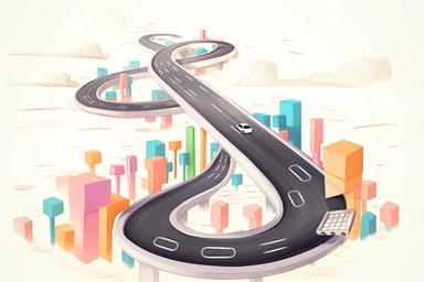 a close up of a infinite loop highway on a white background, james gilleard and james jean, escher, trending on artisation, connectedness, scutoid, mit technology review, by Sam Spratt, dan mcpharlin : : ornate, wormholes, tetris, monolithic, stylized stl, clipart icon, simple 4 colors from gray to metalic blue, vector-based, sharp border, plane color and very define