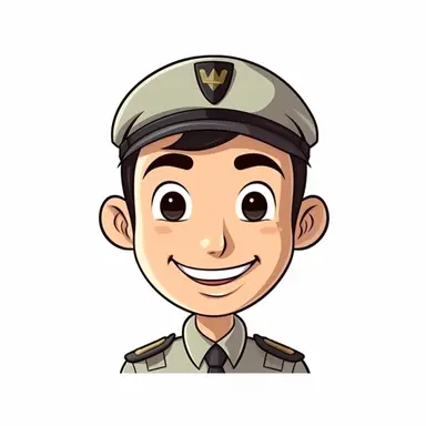 happy cute Tour Agent face, cartoon, clipart, mascot, isolated on white background