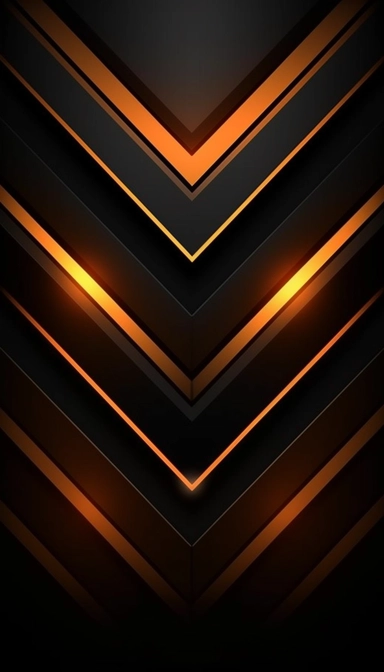Decorative black and dark orange glow linear vector background clipart, in the style of light& shadow play, layered composition, dark gray and bronze, # vfxfriday, sharp angles, metallic rectangles, depth of layers, high quality, 8k
