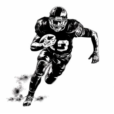american football clipart, simple, black and white, white background