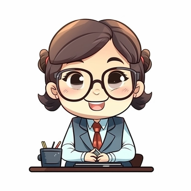 happy cute Clerk face, cartoon, clipart, mascot, isolated on white background