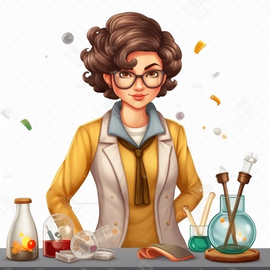 female science teacher, 4k, clip art style