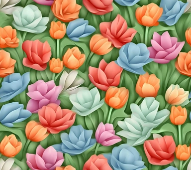 3D catylilly flower blooming add buds clipart