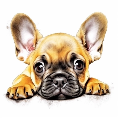 watercolour cute realistic French bulldog puppy lying down beautifully detailed cute face perfect facial features and ears four perfect legs and paws beautiful cute realistic French bulldog puppy, png clipart, 300dpi, graphic clipart,computer graphics,high resolution print graphics