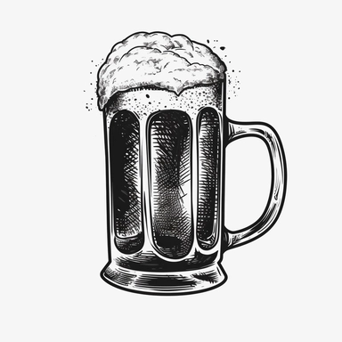 beer company poster beer mug black and white clipart