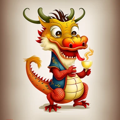 chinese new year clipart – dragon cartoon clip art, in the style of caricature-like, high quality photo, stock photo, gradient color blends, multidimensional layers