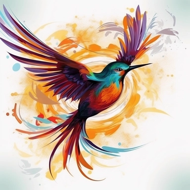 / A bird, representing freedom, teamwork, and the wild spirit of nature, Abstract art, clipart