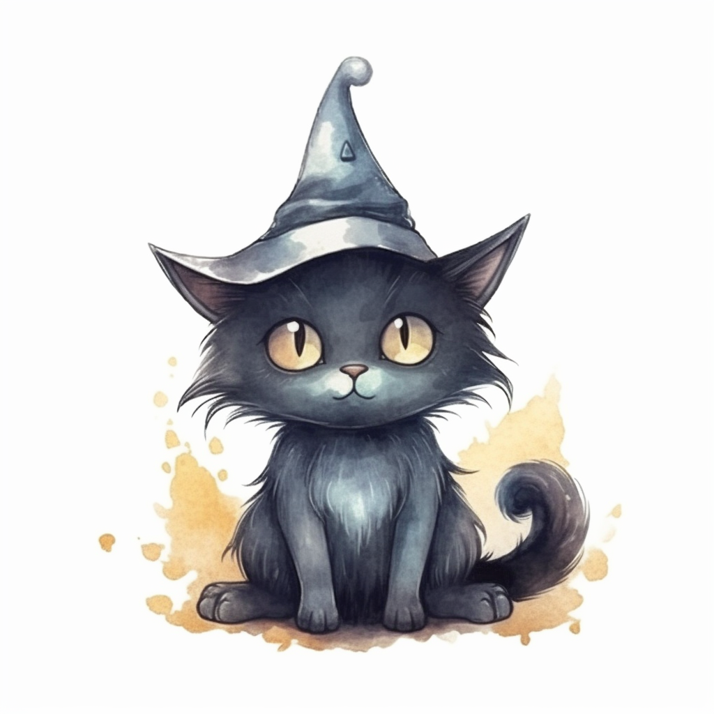 cat clipart black and white