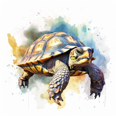 watercolour illustration free brushstrokes, beautiful and joyful, turtle, mark brooks, naturecore, animal clipart, isolated on a white background