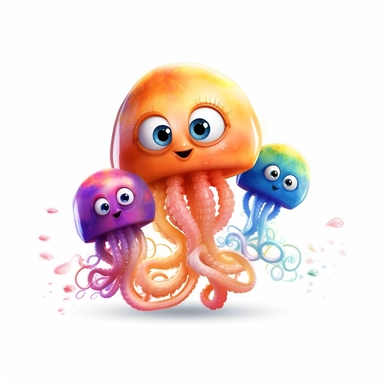 disney pixar jellyfishs, clipart white background