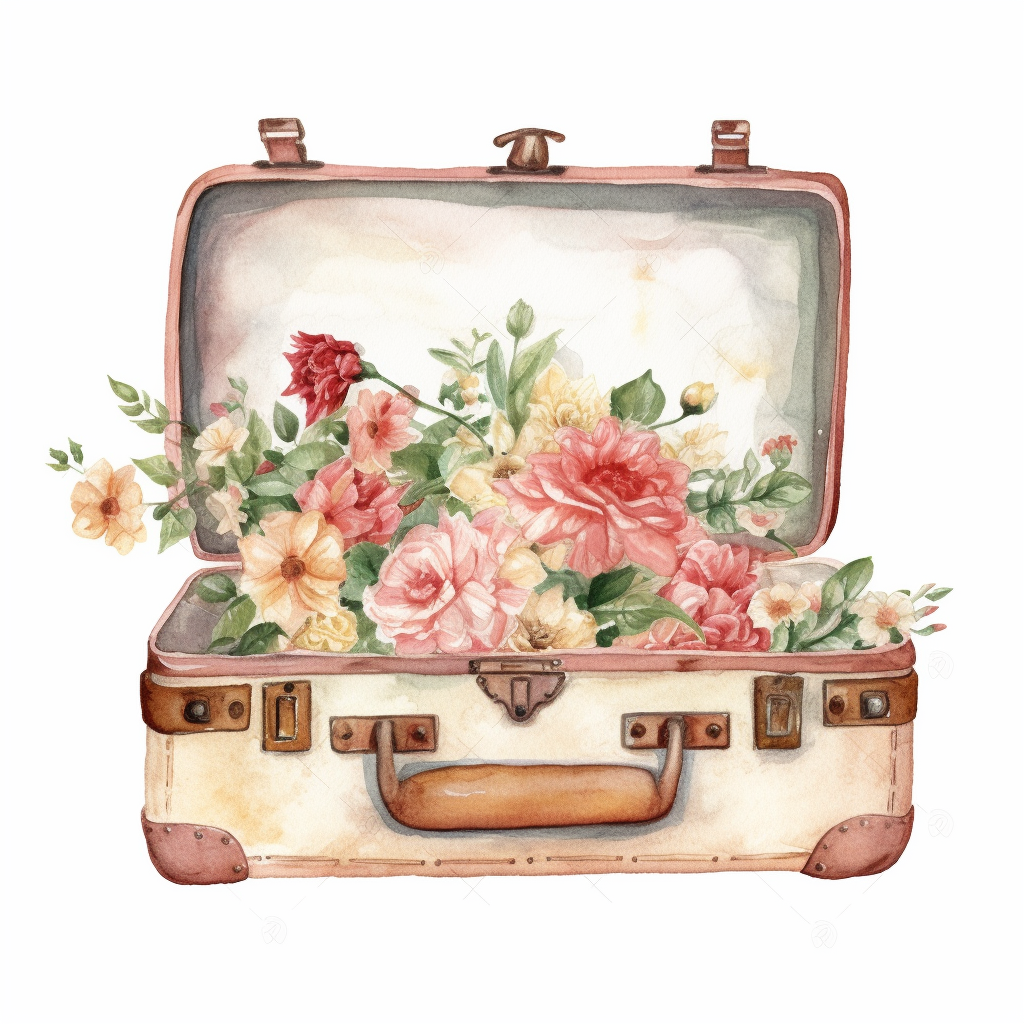 open suitcase clipart