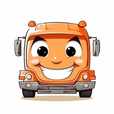 happy cute HGV Mechanic face, cartoon, clipart, mascot, isolated on white background