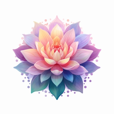 lotus flower, clipart, intense white and deep pastel colors, dnd, watercolor, no background, isolated on a white background, self contained, well defined edges, by amy sol and magali villeneuve and susan bourdet and ross tran, spaced out, glowy, intricate, 8k