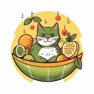 Immerse yourself in a world of summer whimsy with a delightful clipart illustration of an avocato in a vibrant cartoon style against a clean white background. Picture a charming fusion of an avocado and a cat, showcasing the playful nature of both. Utilize a bright and lively color palette, featuring shades of vibrant greens, soft browns, and pops of cheerful yellows or pinks, to capture the sunny vibes of summer. Enhance the composition with elements like sunglasses, beach accessories, or tropi