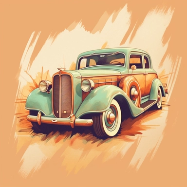 Vintage car illustration in png clipart, T - shirt design graphic, sublimation