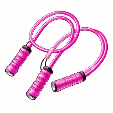 transparent pink jump rope for the gym, clipart