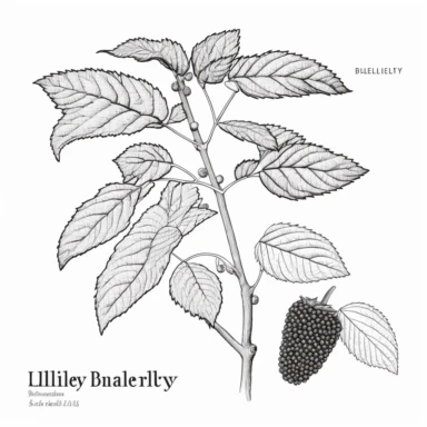 single mulberry clipart, lineart, bold lines, no shading, black and white, kindergarden coloring art, clip art, black background, no background