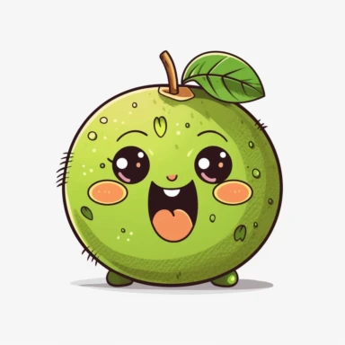 cute Kiwi Fruit, happy and smiling, bold line, clipart, sticker, white background, no shadow, 8k detail