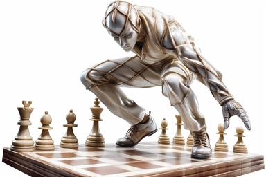 athlete + Chess , highly detailed, isolated on white, clipart,