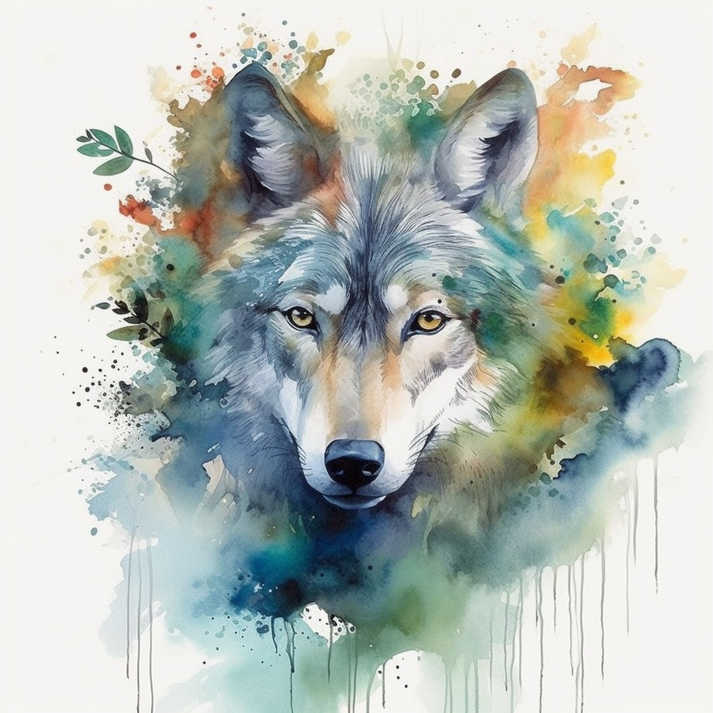 green wolf cliparts