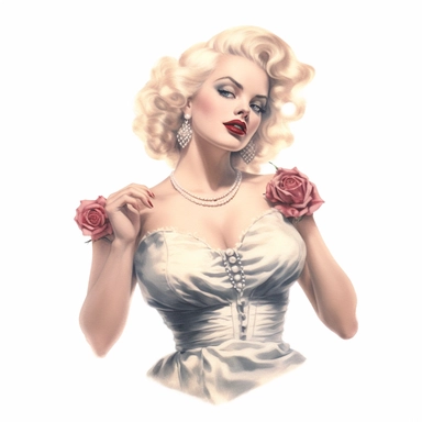 beautiful stunning pretty vintage burlesque girl, elegant corsets and jewles, paint art style, clipart, white background, superrealistic, one of a kind