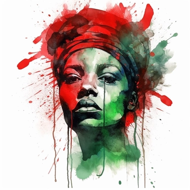 watercolor,hd, clipart, abstract art, celebrating Juneteenth, red, black, green--s 250