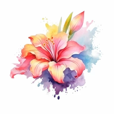 flower powdery bright, illustration, clipart, white background