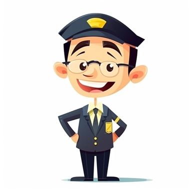 happy cute Airport Manager face, cartoon, clipart, mascot, isolated on white background