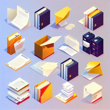 pack of documents, isometric, clipart for business presentation, transpeent background