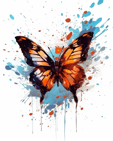 one butterfly colorful on a white background, in the style of florian nicolle, realistic clipart, serge marshennikov, orange, fantastical creatures, sky-blue and maroon, conceptual painting, no watermark, text,,professional lighting,cinematic lighting, long shadows, saturated contrast, hyperdetailed,32k,v-- 5.1