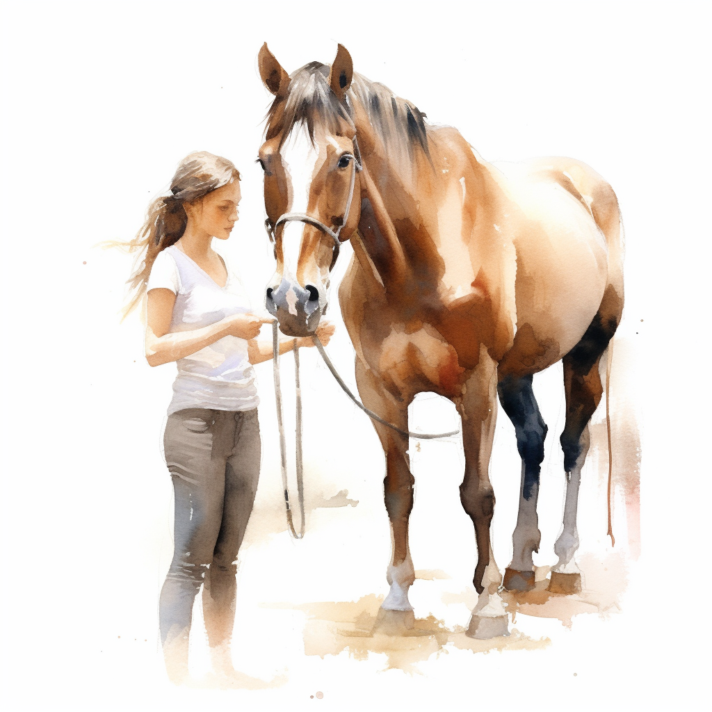 girl horse cliparts
