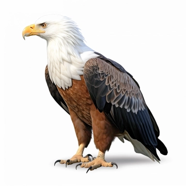 african fish eagle safari baby animal photorealistic clipart,on white background