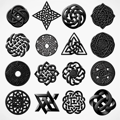 multiple Celtic knots svg icons black clipart pack