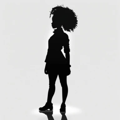 Black Woman silhouette, full body, Afro female, hairstyle, cartoon, vector, sharp focus, super detailed, illustration, 16:9, v4, q2, 16k, High quality, clipart
