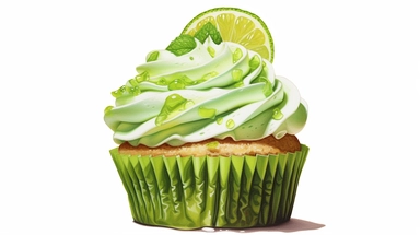 incredible detailed acrylic hyperrealism painted , cupcake with matcha glossy cream, clipart, hyperrealism, clear picture in high resolution, highlights , white background, appetizing, clear and contrast image, very detailed drawing, menu illustration, realism, high quality, lighting like in a photo studio, backlight, reflections, hd photo-realistic, ultra sharp, simplicity, higher coherence, minimalism, ultra detailed, hyper realistic details, beautiful, modern, OC rendered, 32k uhd , insane de