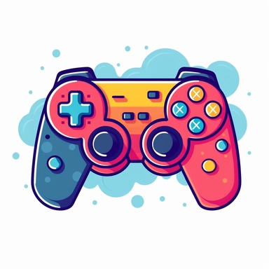 game controller Clipart on white background with margins