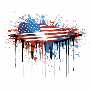 a graffiti clip art illustration for a usa flag on white background