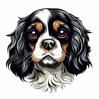 dog cavalier King Charles Spaniel clip art