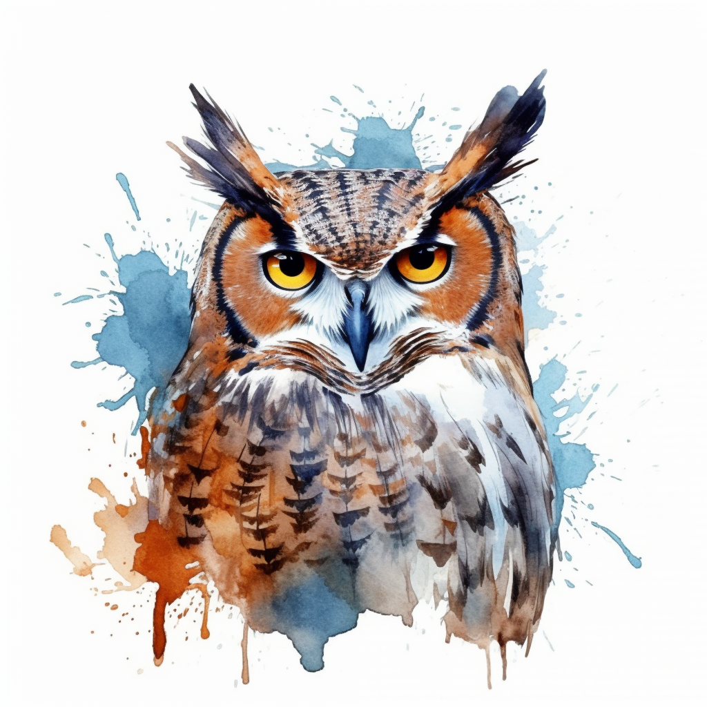 horned owl cliparts