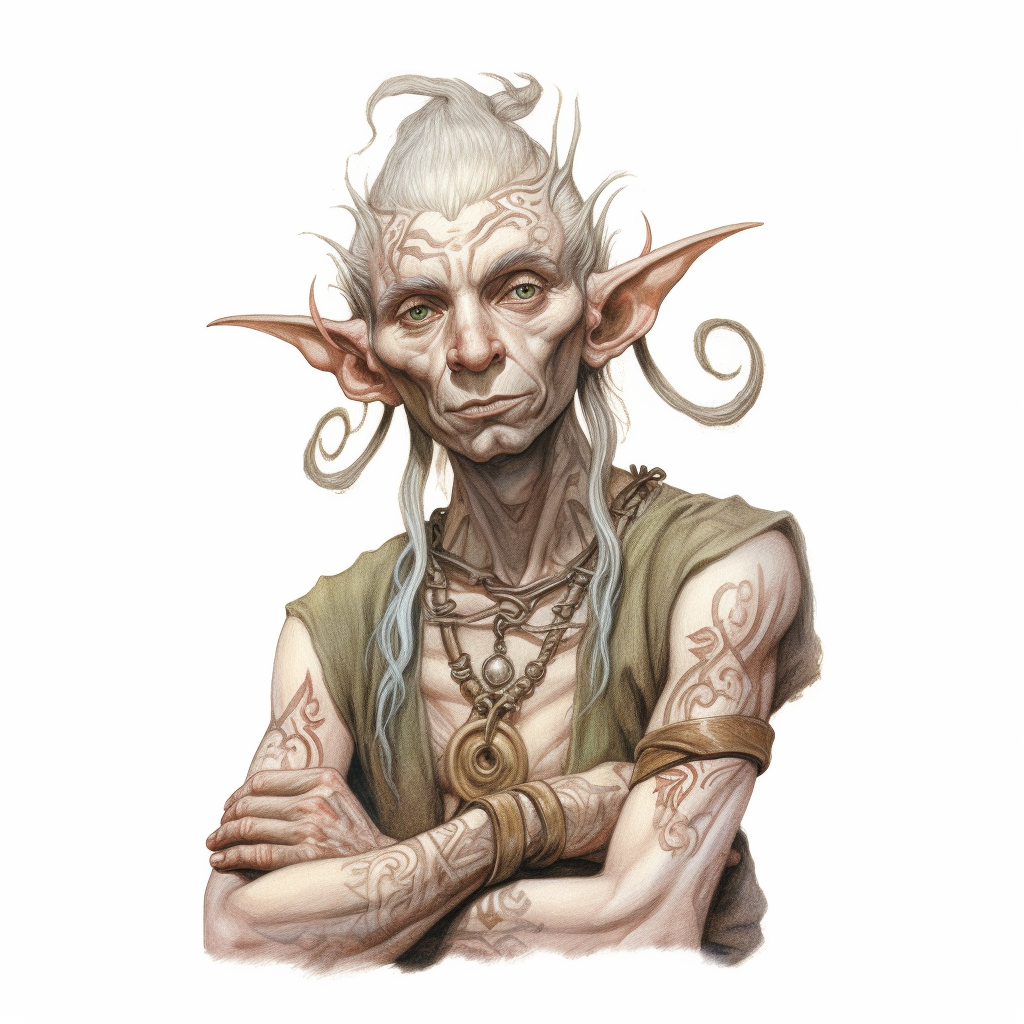 OC] [art] Elf design i made recently, this character turned into a tattoo  🥹 : r/DnD
