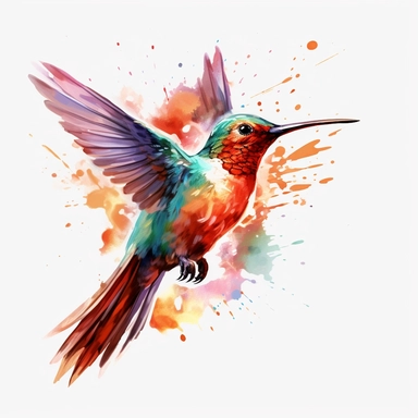 humming bird , creative shiny, super resolution, Pshycedelic PNG, Graffiti, Clipart, watercolor, realistic, 8k