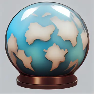 Globe Clipart Sticker with no outline, 3d, best quality, no blur, 4k, Realistic, no text
