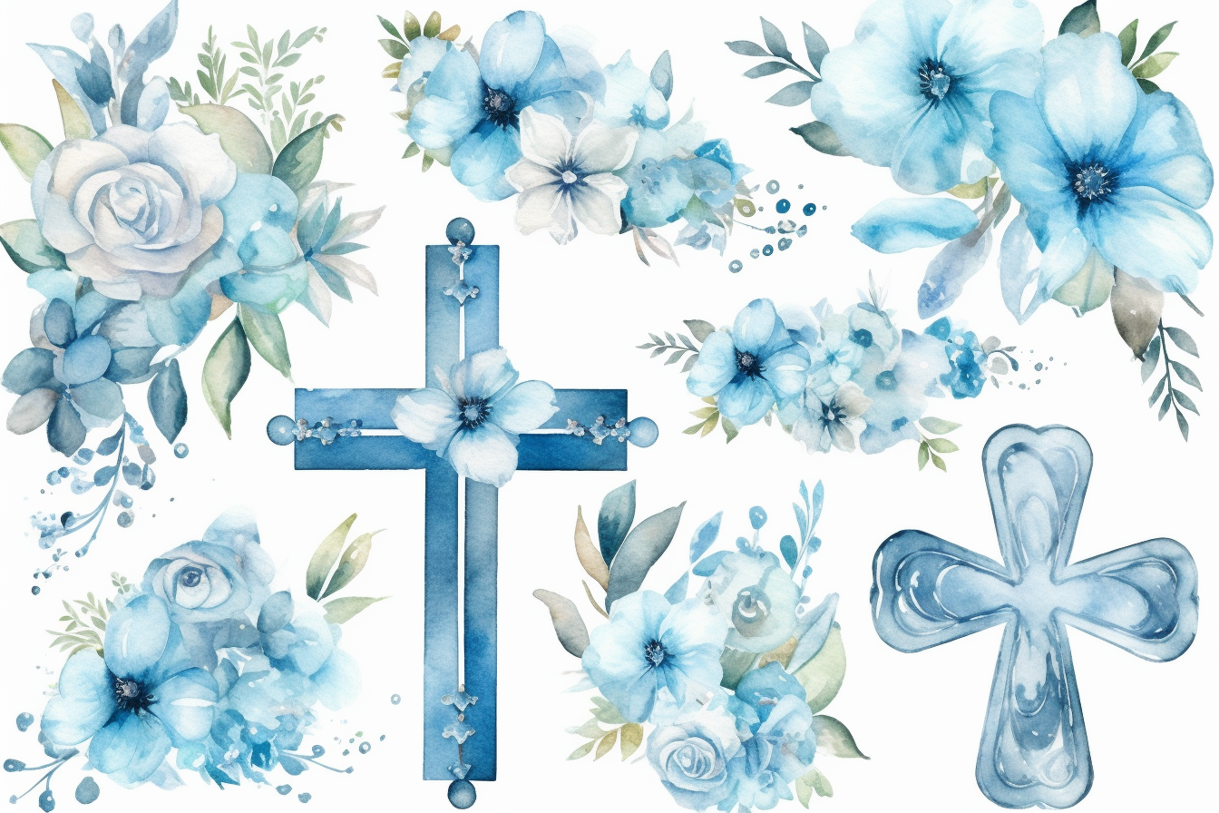 cross flowers cliparts