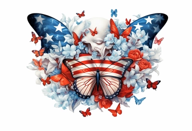 patriotic butterfly customizable flag and butterflies clipart, in the style of brent heighton, carrie ann baade, daz3d, floral explosions, realistic hyperrealism, barbizon school, Very detailed icon of an anchor on white background, emotional storytelling